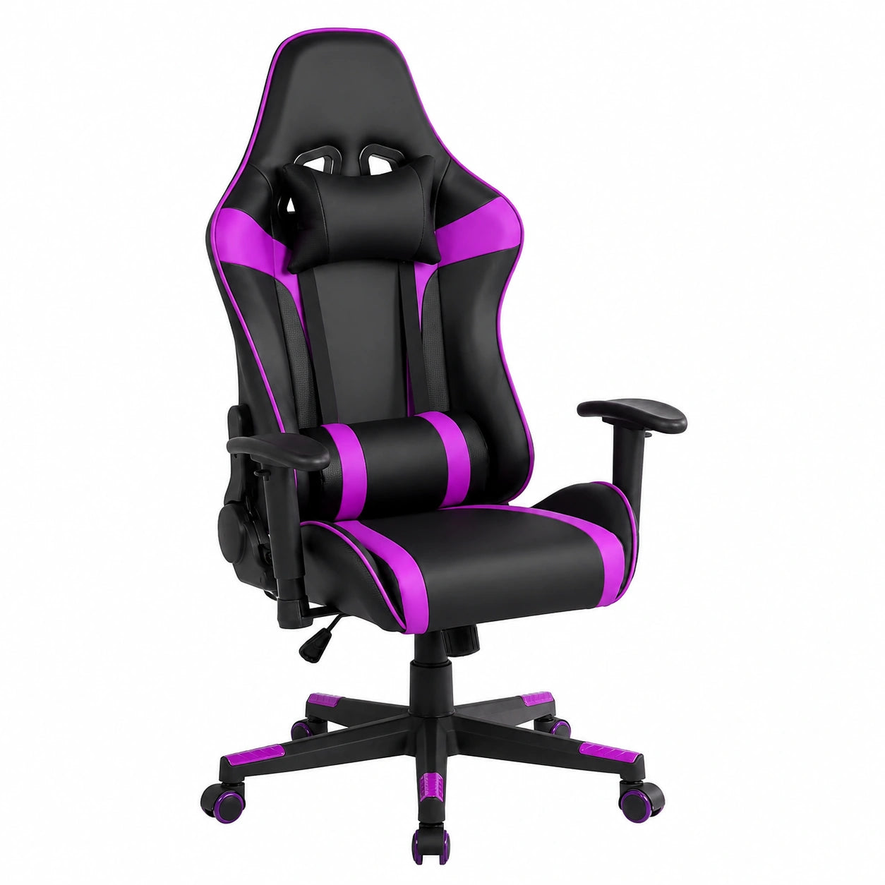 Oversteel ULTIMET Sedia da Gaming, Pelle Sintetica, Braccioli 2D, Regolabile Altezza, Reclinabile 180°, Fino 120Kg, Viola